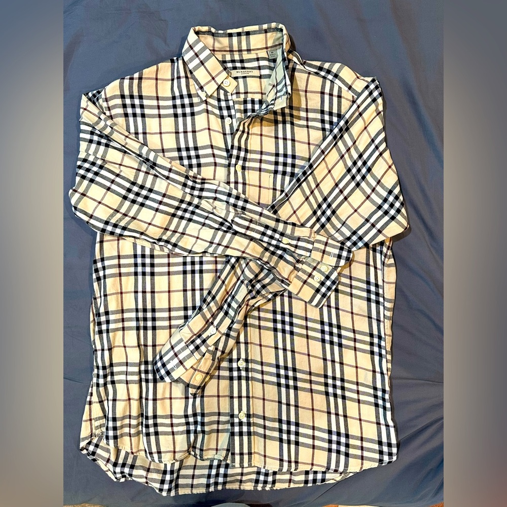 Burberry Plaid Nova Check Button Down Shirt - No Issues - Like New - Medium